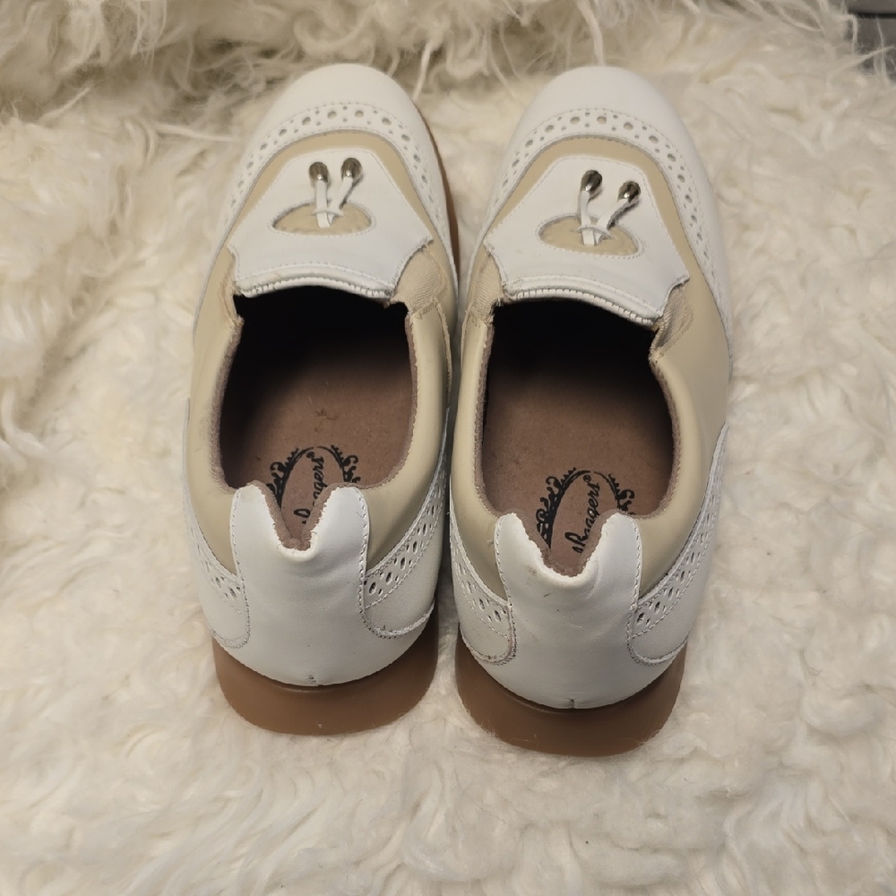 COCLICO Women's Cream and Tan Loafers - Picture 5 of 10